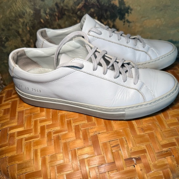 Common Projects Woman Original Achilles Sneaker Gray Leather Size 7 Men’s - Picture 4 of 10